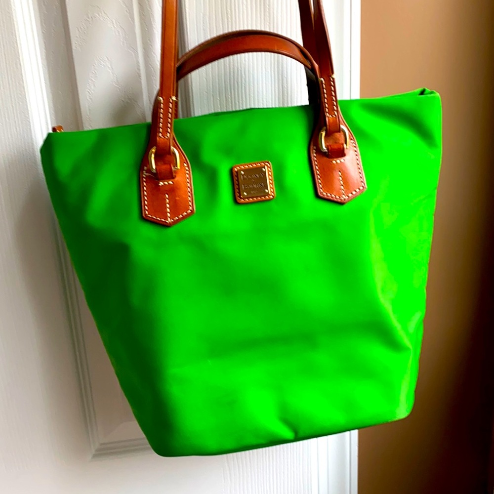 Dooney & Bourke Nylon Leather-trim Green Shoulder Bag